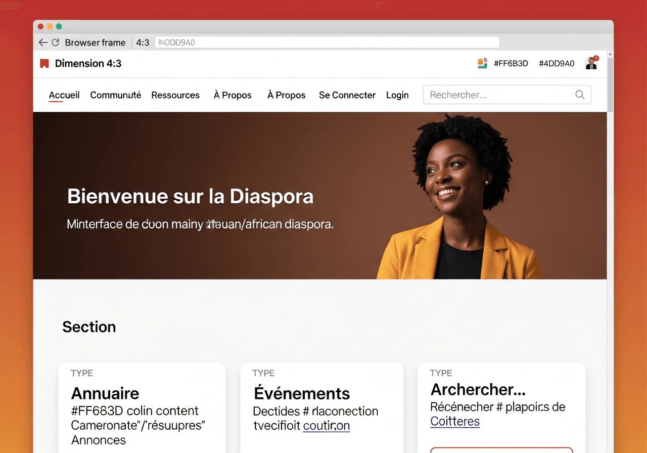 Aperçu du template Plateforme diaspora