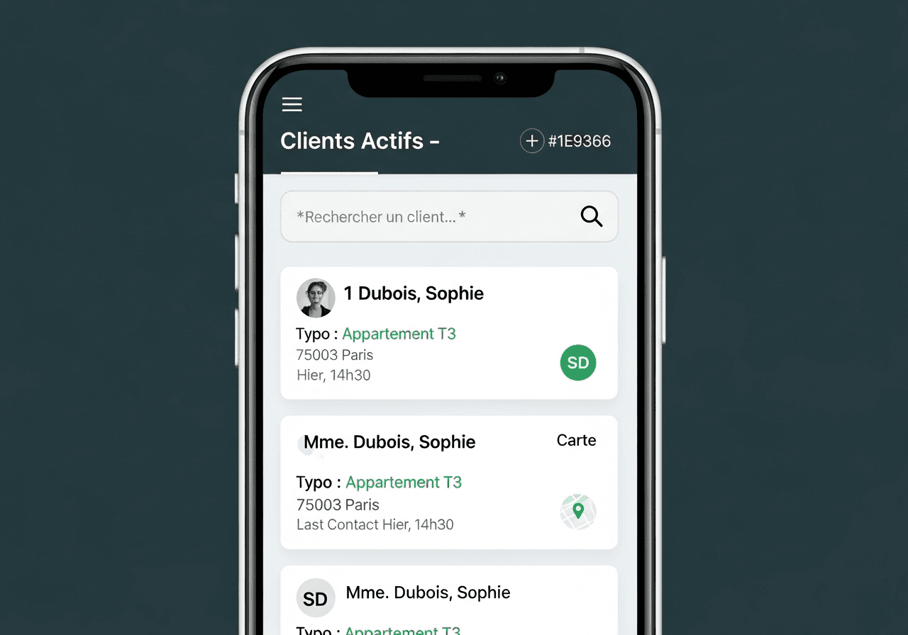Aperçu du template Mini CRM — Terrain