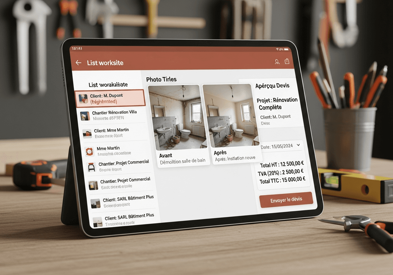 Aperçu du template Outil métier — Artisan