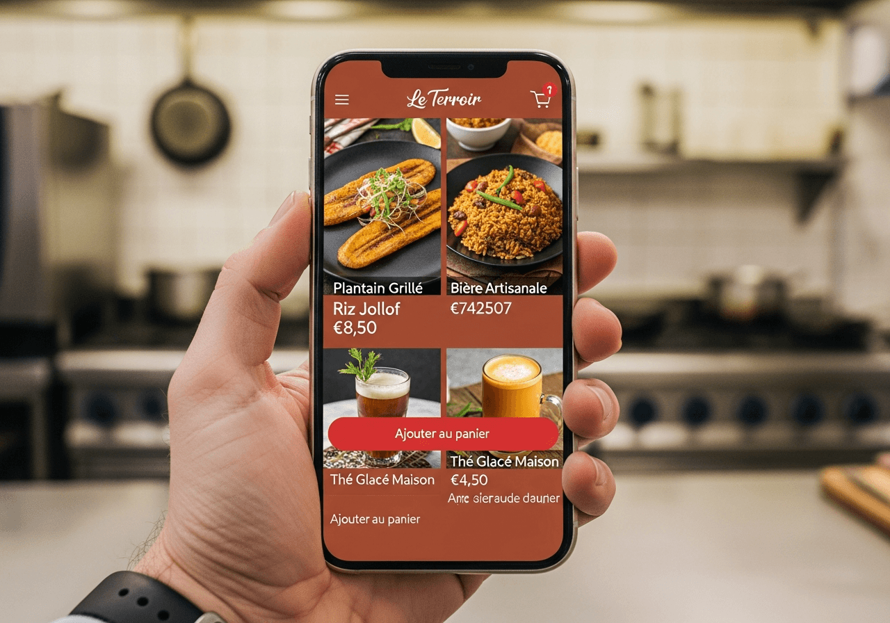 Aperçu du template Prise de commande — Restaurant